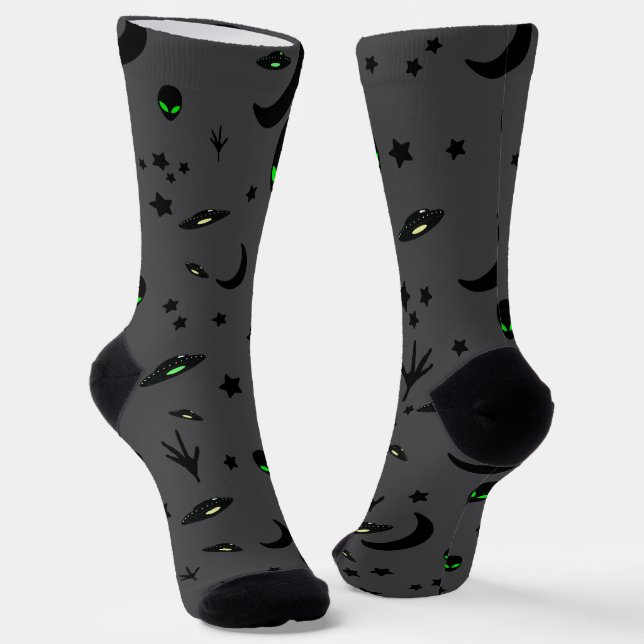 Alien Themed Pattern Socken (Gewinkelt)