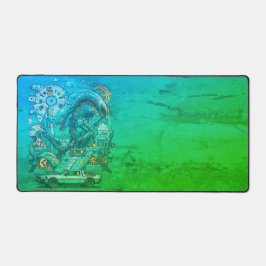 Alien Time Travel Desk Mat - Retro Pixel Art Schreibtischunterlage