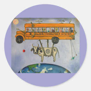 Alien-Transport-System Runder Aufkleber