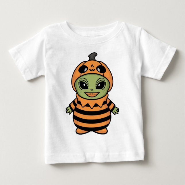 ALIEN TRICK ODER TREATER BABY T-SHIRT (Vorderseite)