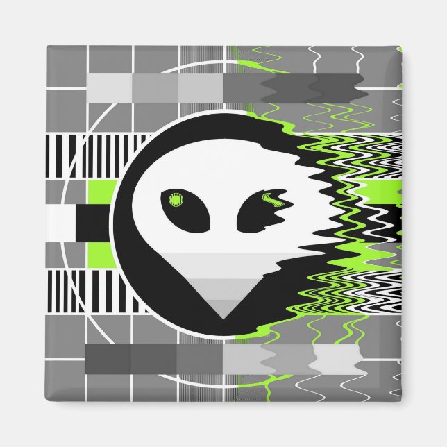 Alien TV-Magnet rund Magnet (Vorne)