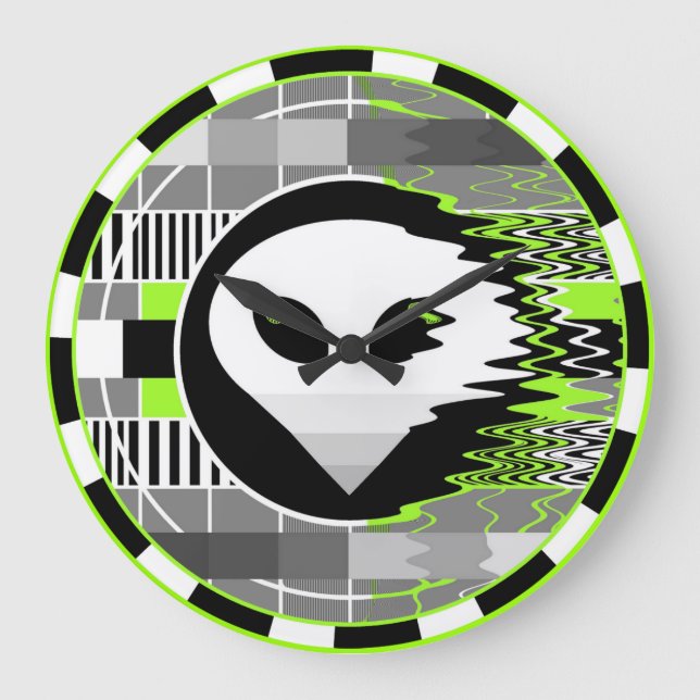 Alien TV rund Große Wanduhr (Vorderseite)