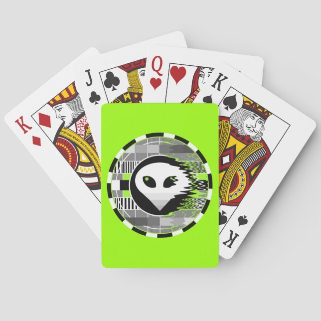 Alien TV Runde spielt grün Spielkarten (Rückseite)