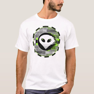 Alien TV Runde T - Shirt männliche Grundweiß