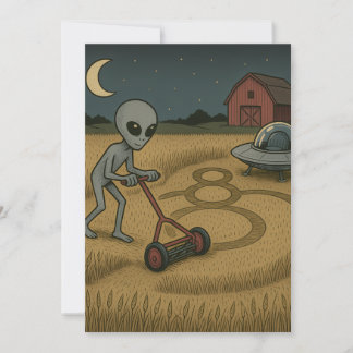 Alien über den sonnigen Raum Science Fiction Mitteilungskarte