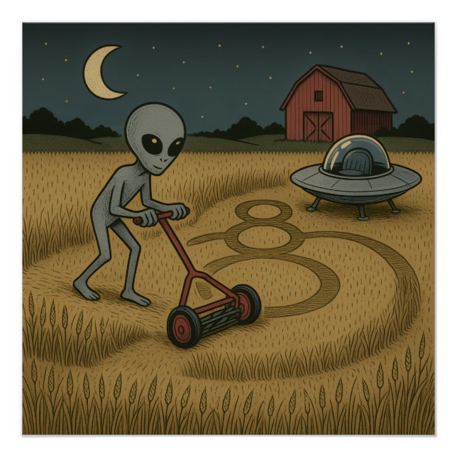 Alien über den sonnigen Raum Science Fiction Poster (Vorderseite)
