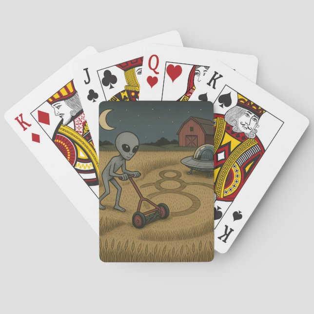 Alien über den sonnigen Raum Science Fiction Spielkarten (Rückseite)