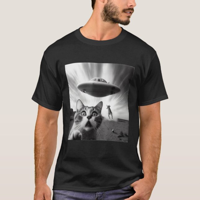 Alien UFO  Cat T-Shirt (Vorderseite)