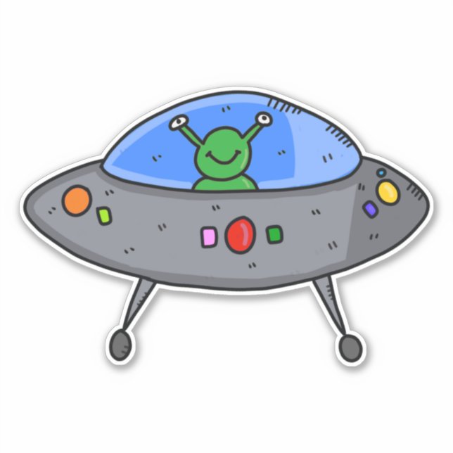 Alien UFO DIE COUPÉ VOITURE DECAL STICKER (Devant)