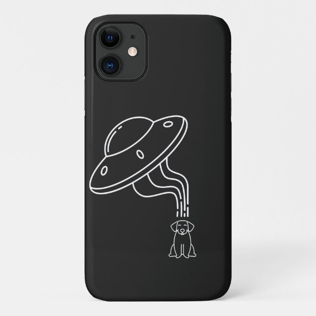 Alien UFO entführt einen Hundewelpen Case-Mate iPhone Hülle (Rückseite)