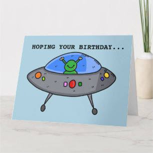 ALIEN UFO FUNNY BIRTHDAY GREETING CARD KARTE