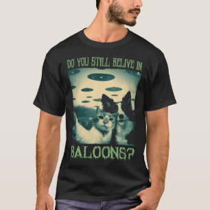 Alien UFO Hunter Hund und Katze uso selfie Alien T-Shirt