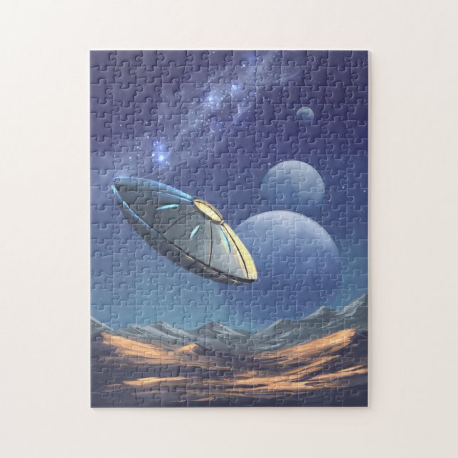 Alien ufo im Raum (Vertikal)