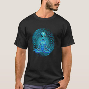Alien-UFO-Mandala-Meditations-Lotus-Zen-fiktiv Y T-Shirt