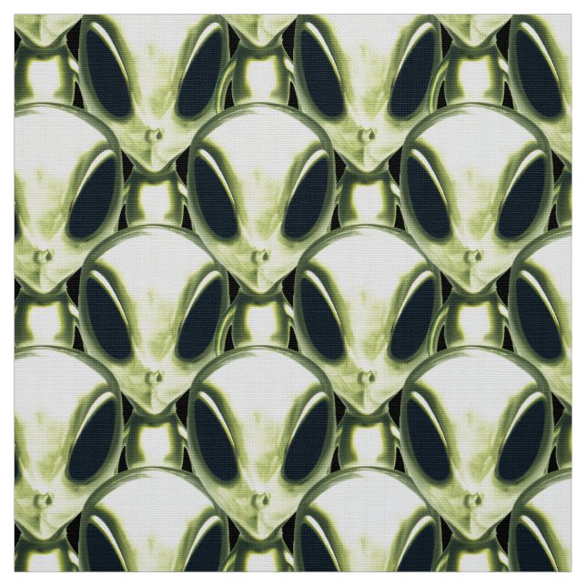 Alien UFO Metallic Muster Stoff (Muster)