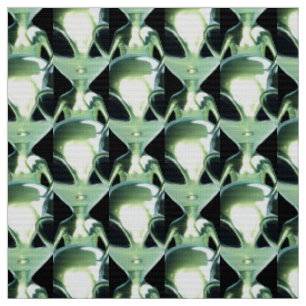 Alien UFO Metallic Muster Stoff
