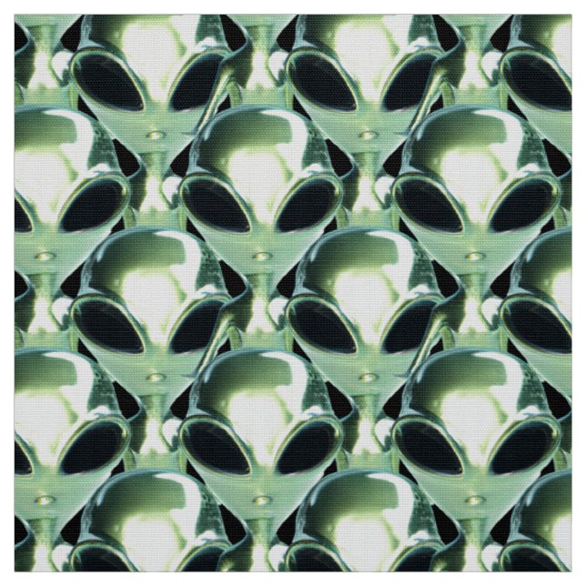 Alien UFO Metallic Muster Stoff (Muster)