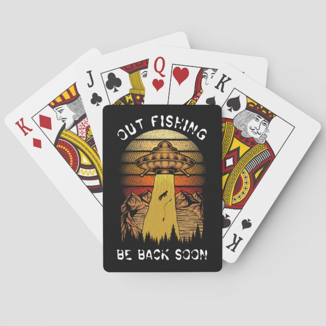 Alien UFO Out Funny Playing Cards Spielkarten (Rückseite)