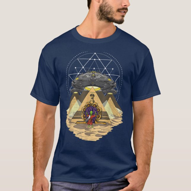 Alien UFO Pyramid Ancient T-Shirt (Vorderseite)