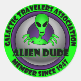 ALIEN & UFO SCHLÜSSELANHÄNGER & FLAIR RUNDER AUFKLEBER