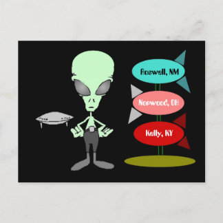 Alien UFO Sighting Hot Spots Postkarte