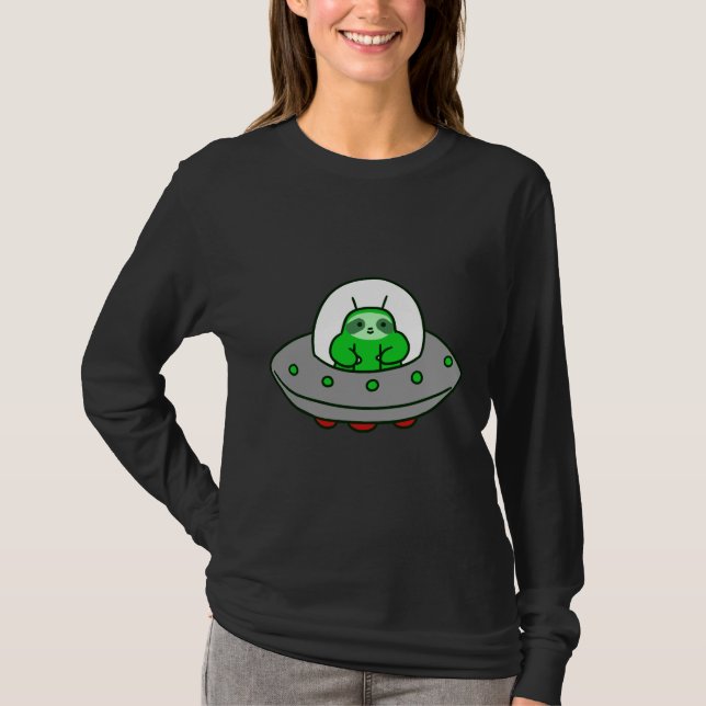 Alien Ufo Sloth T-Shirt (Vorderseite)