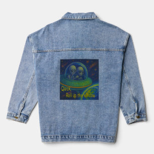 Alien UFO Spaß Science Fiction aufrollen Jeansjacke