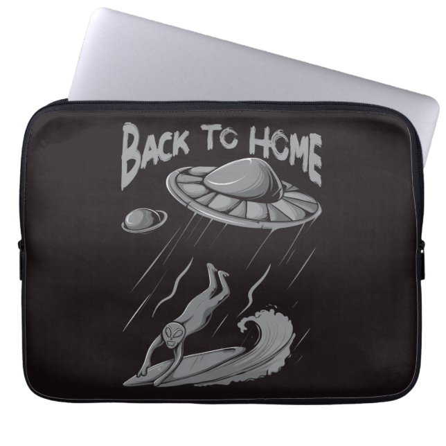 Alien ufo Surfanleitung mit Zurück zum Zuhause Laptopschutzhülle (Vorderseite)