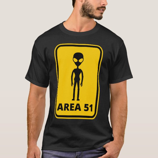 Alien UFO-Zeichen des Bereichs-51 T-Shirt (Vorderseite)