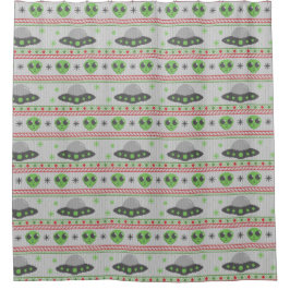 Alien Ugly Christmas Sweater Duschvorhang
