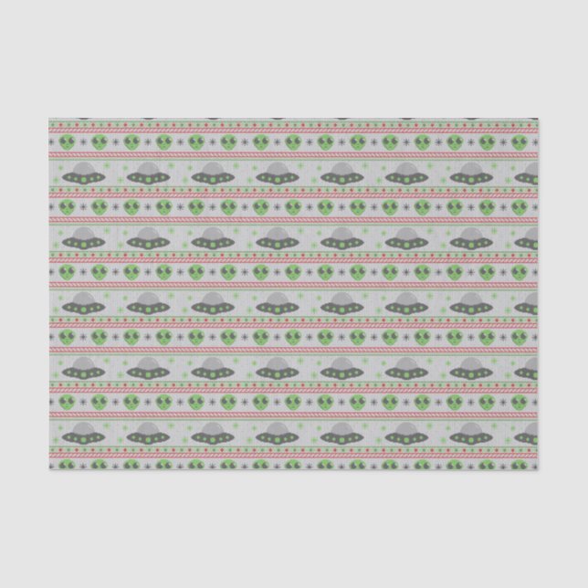 Alien Ugly Christmas Sweater Seidenpapier (Vorderseite)