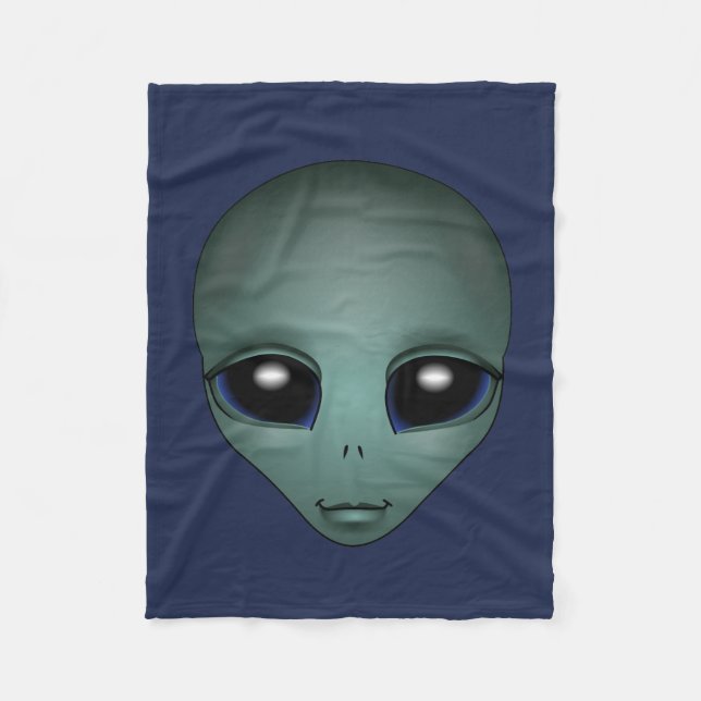 Alien-umfassendes niedliches alien-graue fleecedecke (Vorderseite)