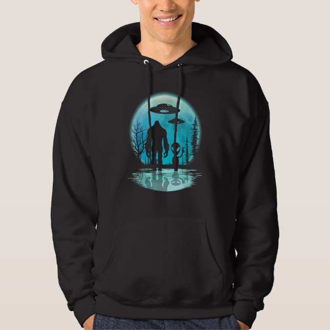 Alien und Bigfoot Hoodie (Vorderseite)