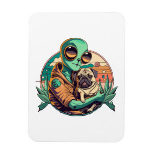 Alien und Mops Magnet