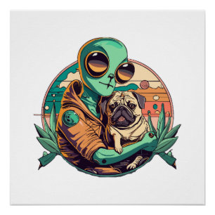 Alien und Mops Poster