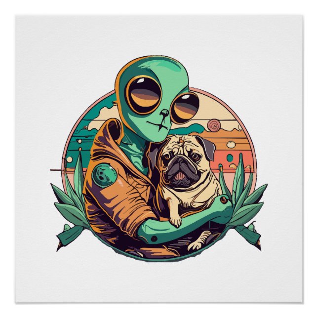 Alien und Mops Poster (Vorderseite)