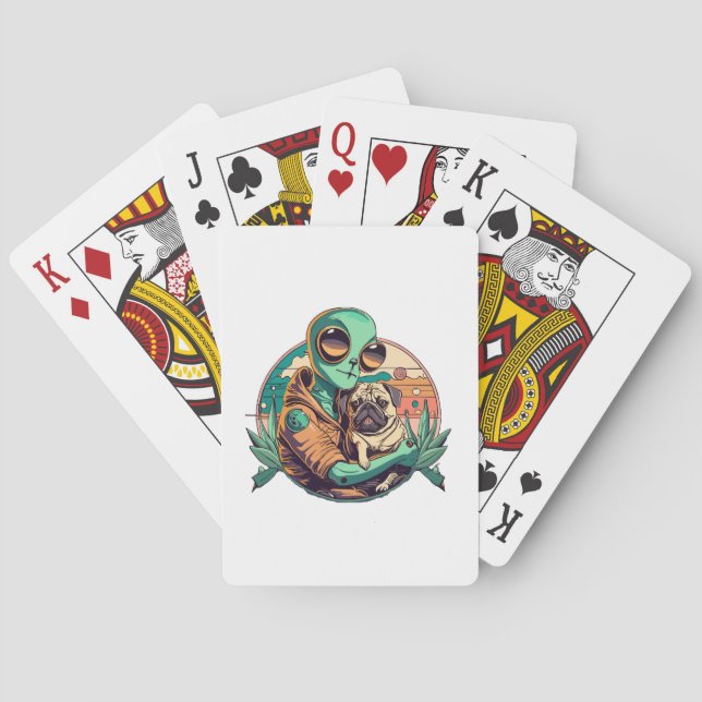 Alien und Mops Spielkarten (Rückseite)