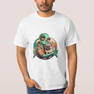 Alien und Mops T-Shirt