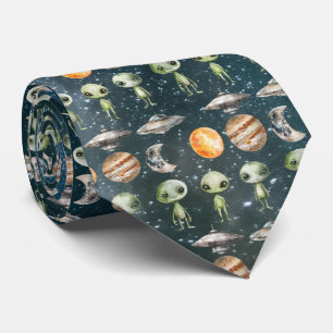 Alien und Raumfahrt Krawatte