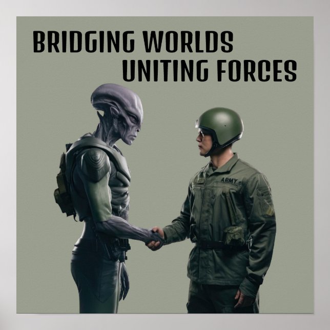 Alien und Soldat Poster (Vorne)