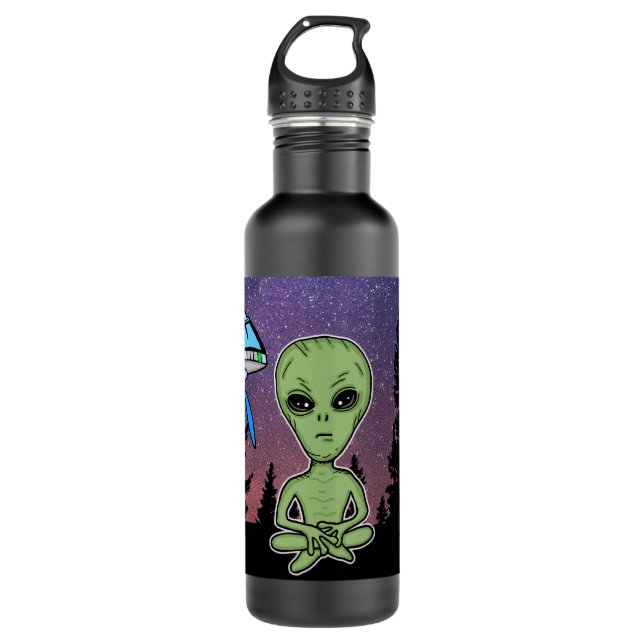 Alien und UfO über Starry Night Stainless Steel Wa Edelstahlflasche (Vorderseite)