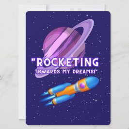 ALIEN, UNIVERSUM, ROCKETSCHAFT, PLANET UND ASTRONA FEIERTAGSKARTE