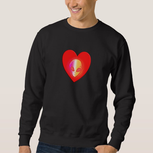 Alien Valentine Heart Science Fiction Sweatshirt (Vorderseite)
