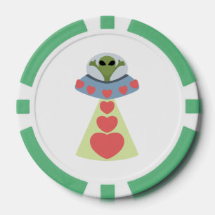 Alien Valentine zur Liebe des Weltraums Pokerchips