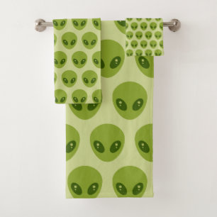 Alien vert mignon en tête de Motif