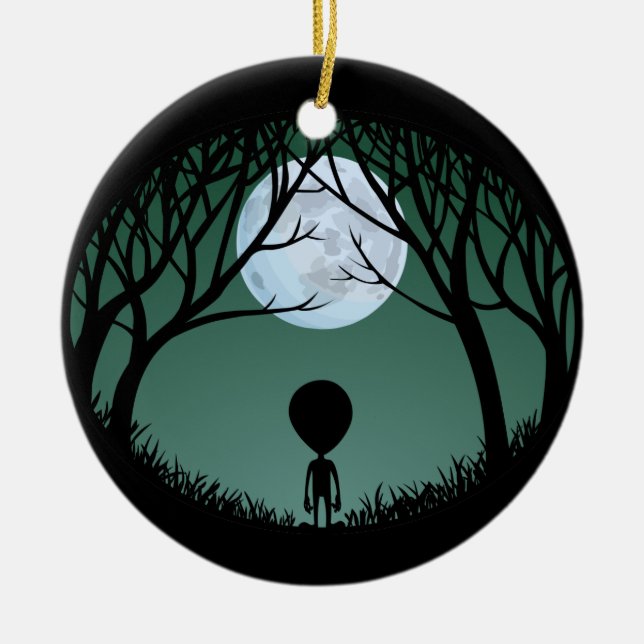 Alien-Verzierungs-niedliche alien-Dekoration Keramik Ornament (Vorne)