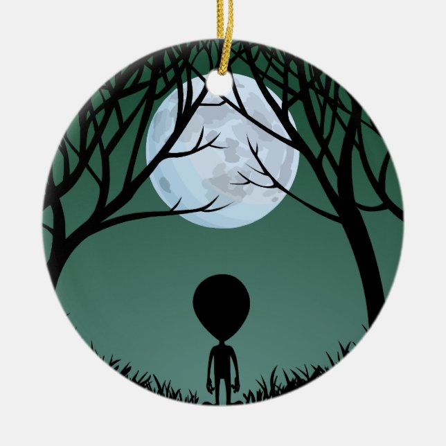 Alien-Verzierungs-niedliche alien-Dekoration Keramikornament (Vorne)