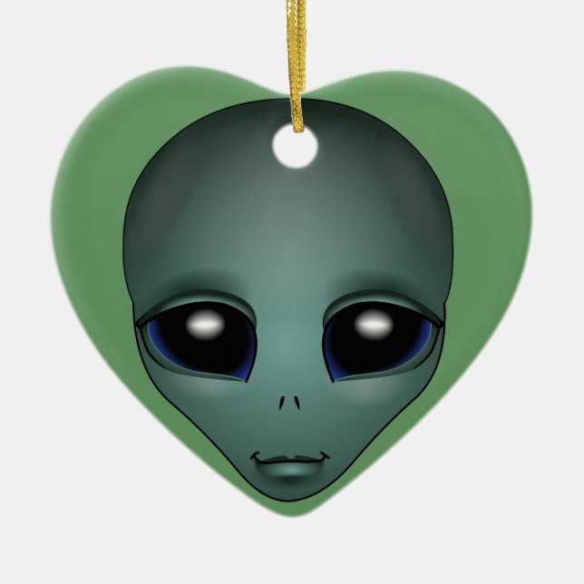 Alien-Verzierungs-niedliche Keramikornament (Vorne)
