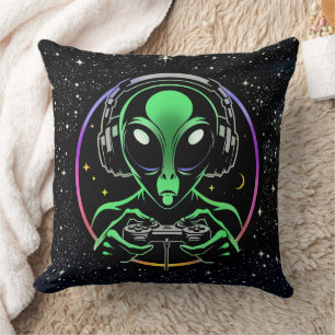 Alien Video Games mit Star Background Kissen