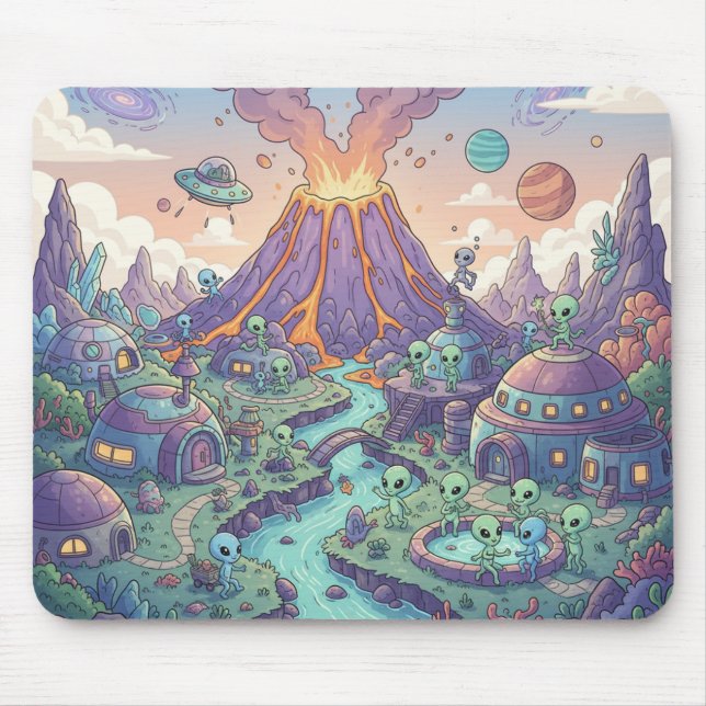 Alien Village by the Volcano Mousepad (Vorne)